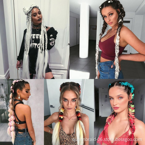 Hot Water Yaki Hair Set Pre-Stretched Large Packs Yaki Braid Synthetic Hair Easy Braid Extension Colored for African Hair Braids